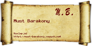 Must Barakony névjegykártya